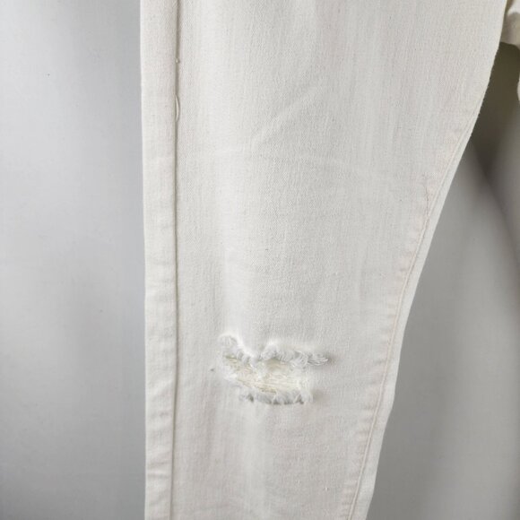 Pilcro & The Letterpress Jeans Womens 30x29 White Distressed Slim Boyfriend NWT - Picture 7 of 14